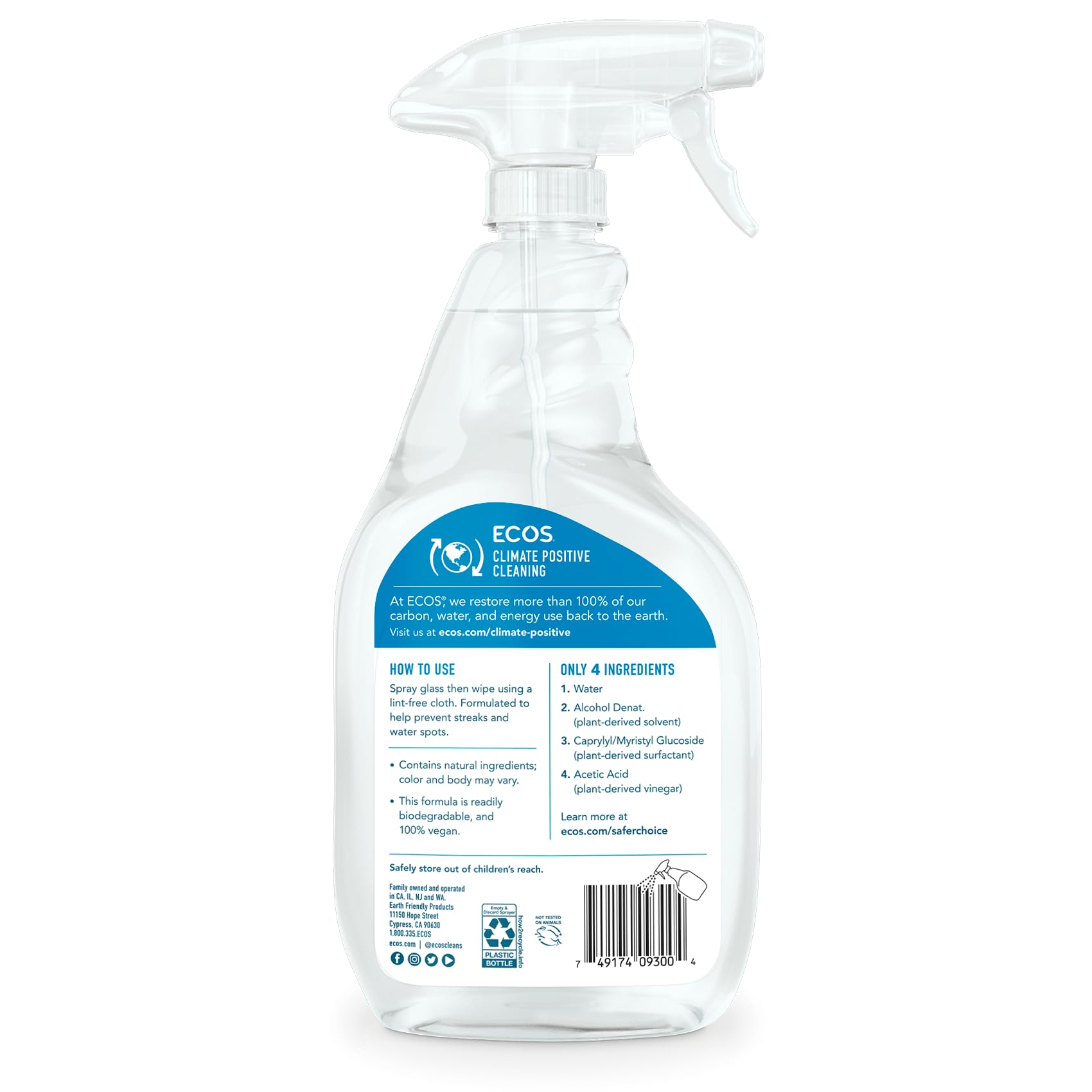 Product image of ECOS Window Cleaner Vinegar 22-oz Earth Friendly Products Pack of 3