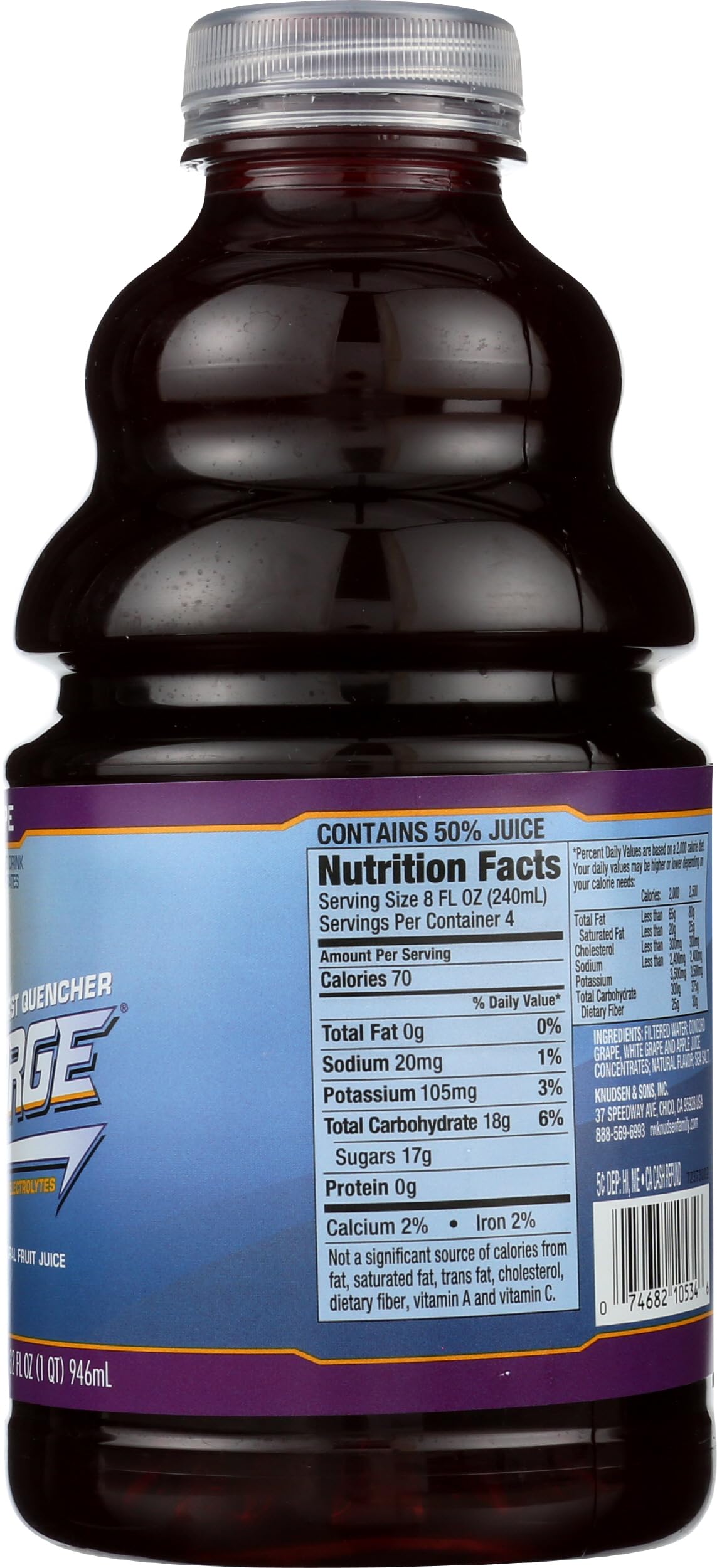 Product image of R.W. Knudsen Grape Recharge All Natural Thirst Quencher Sports Drink 32 fl oz 32 fl oz
