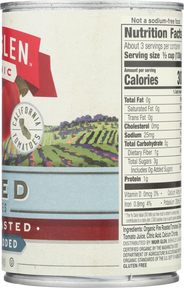 Product image of Muir Glen Organic Diced Fire Roasted Tomato No Salt 14.5 oz 14.5 oz Pack of 12