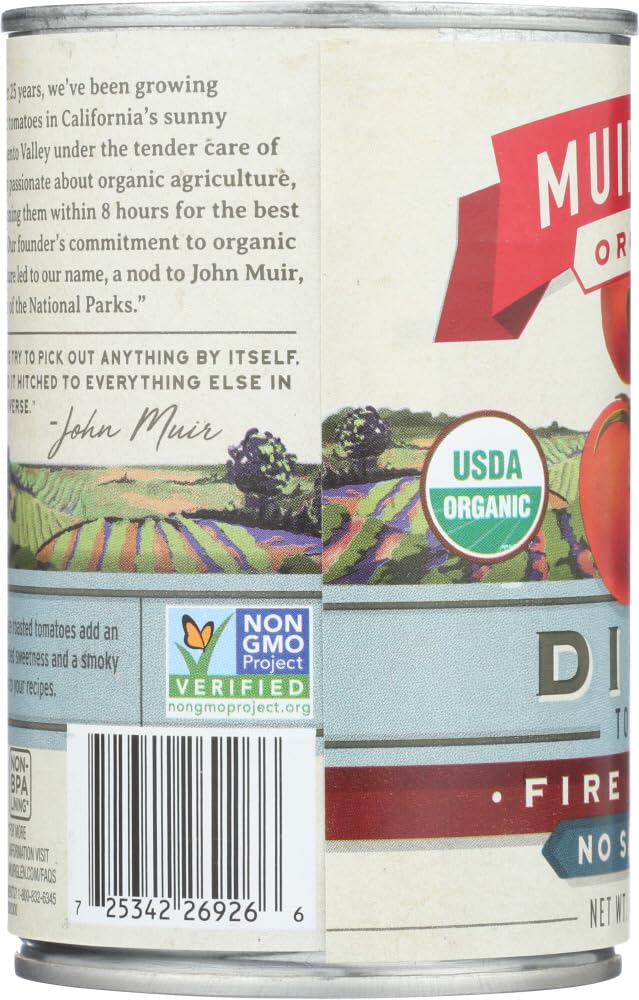 Product image of Muir Glen Organic Diced Fire Roasted Tomato No Salt 14.5 oz 14.5 oz Pack of 12