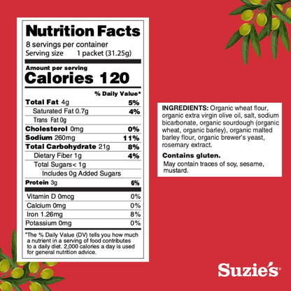 Product image of SUZIE'S Organic Saltines Salt and Extra Virgin Olive Oil Flavor Salted Crackers Pack 8.8 oz 8.8 oz
