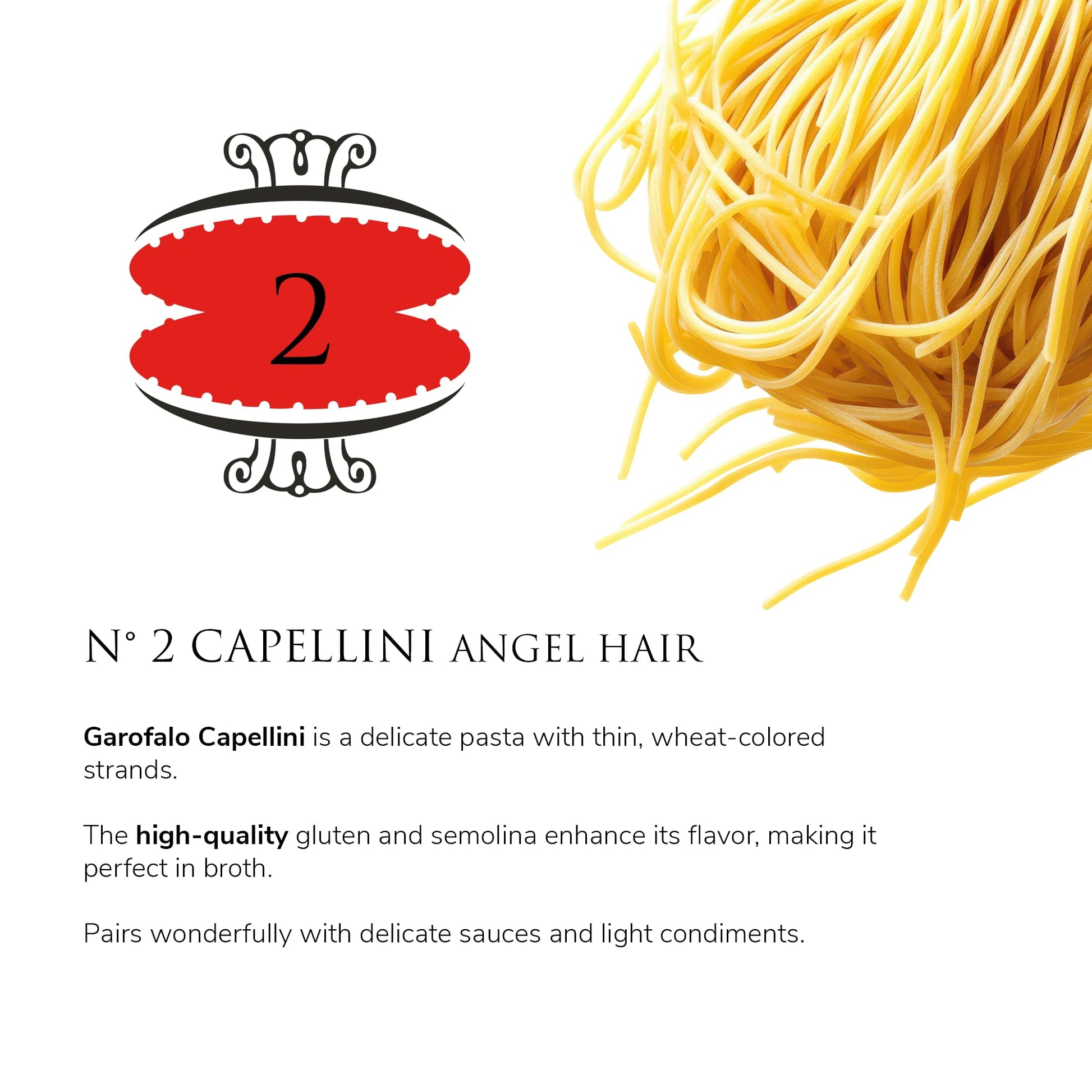 Product image of GAROFALO Premium Durum Wheat Semolina Capellini Angel Hair Pasta Italian Made Bronze-Drawn Al-Dente