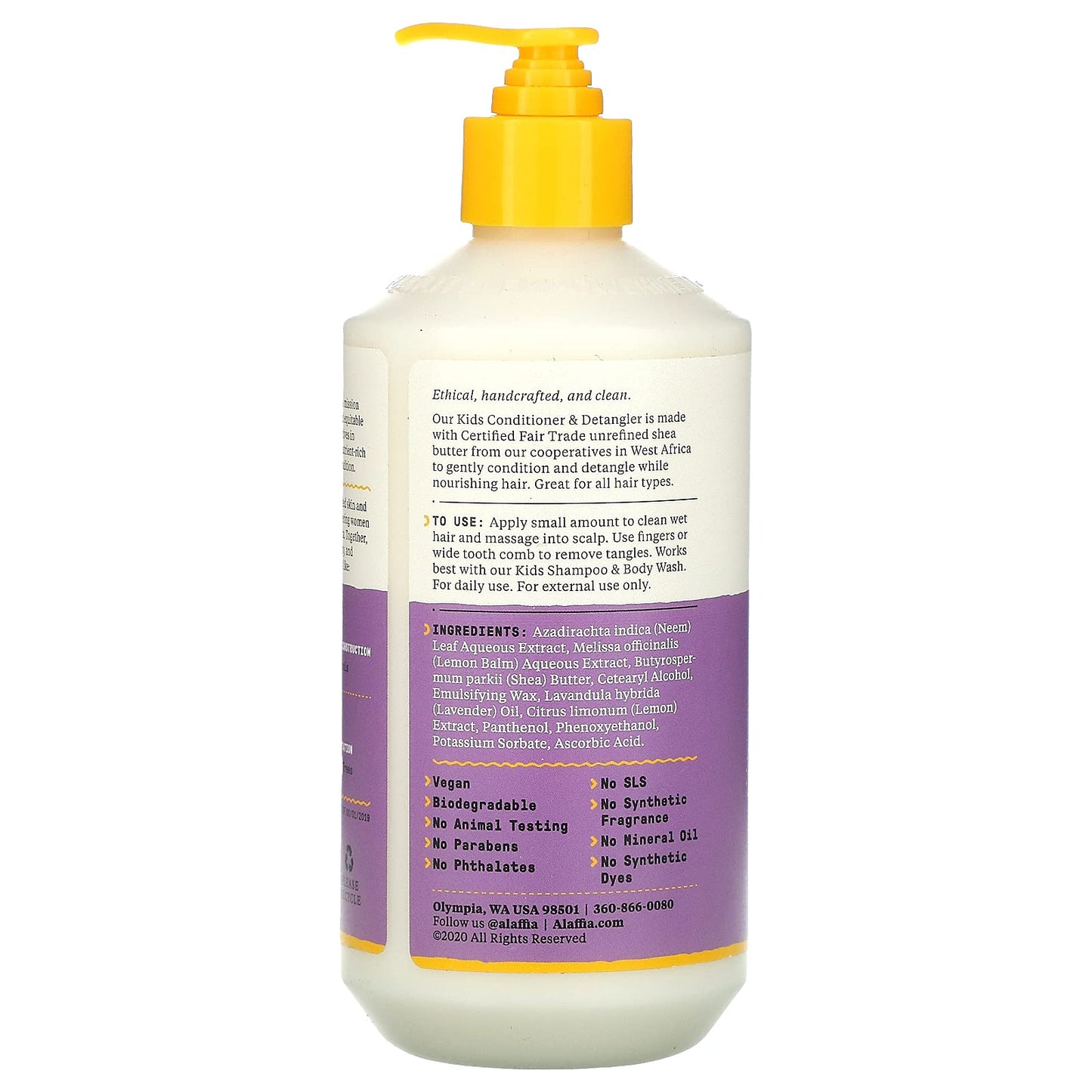 Product image of Alaffia Kids Conditioner and Detangler Lemon Lavender Gently Conditions and Detangles Suitable for All Hair