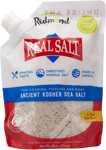 Product image of Redmond Real Kosher Salt Pouch 16 oz 16 oz Pack of 3