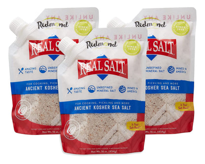 Product image of Redmond Real Kosher Salt Pouch 16 oz 16 oz Pack of 3