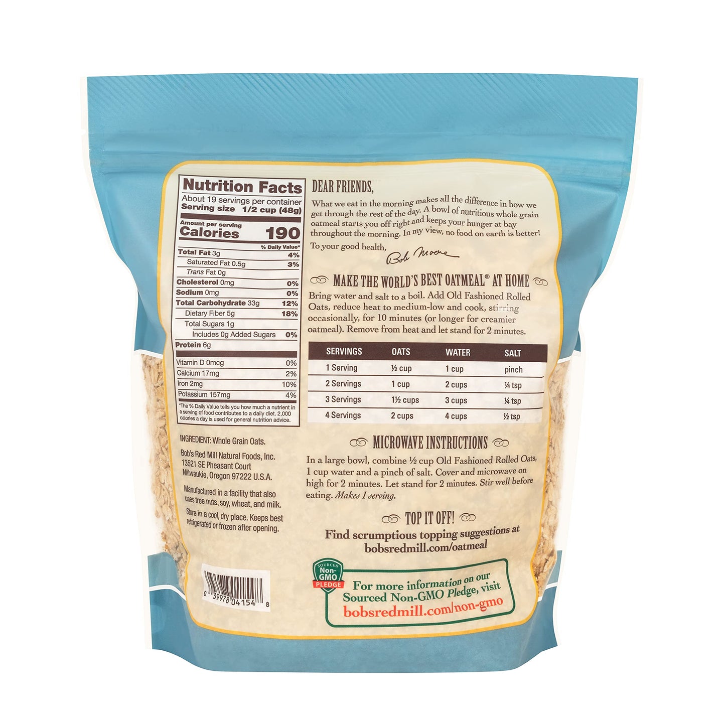 Product image of Bob's Red Mill Old Fashioned Regular Rolled Oats 32 oz 32 oz Pack of 4