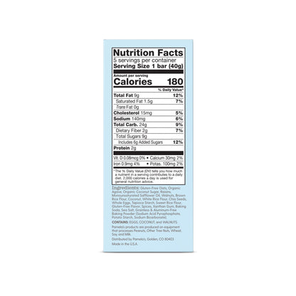 Product image of Pamela's Products Gluten Free Whenever Bars Raisin Walnut Spice Snack Food Bar 30 ct 42.3 oz 42.3 oz Pack of