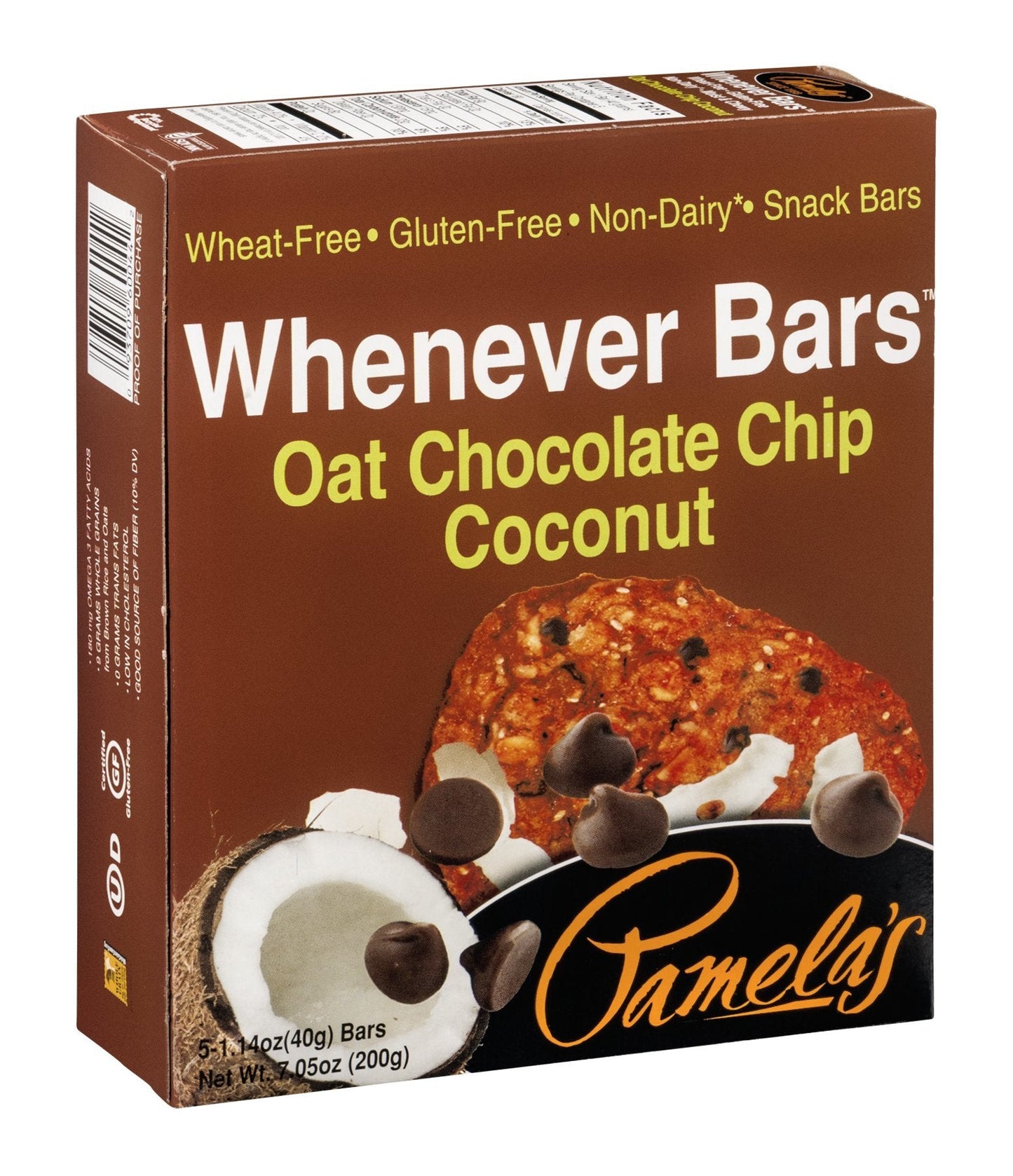 Product image of Pamela's Products Gluten Free Whenever Bars Oat Chocolate Chip Coconut 5 ct 7.05 oz 7.05 oz Pack of 6