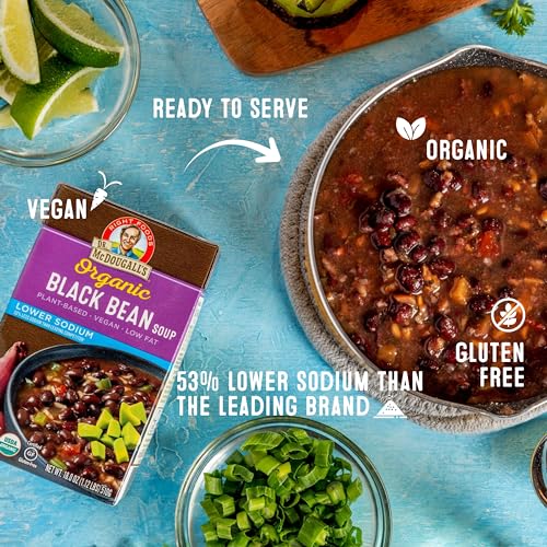 Product image of Dr. McDougall's Right Foods Organic Lower Sodium Black Bean Soup 18 Fluid oz Pack of 6
