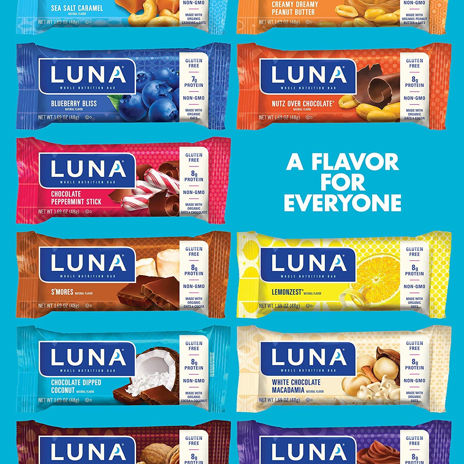 Product image of CLIF Bar LUNA BAR Gluten Free Snack Bars Chocolate Dipped Coconut Flavor Protein Non-GMO Plant-Based