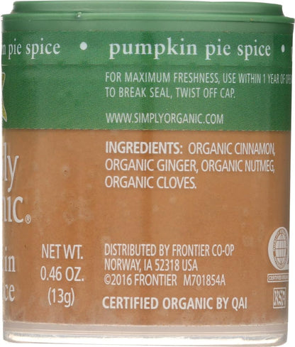 Product image of Simply Organic Pumpkin Pie Spice Certified Organic 0.46 oz 0.46 oz Pack of 12