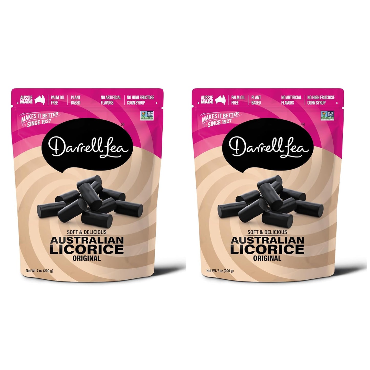 Product image of Darrell Lea Soft Australian Licorice Black Flavor Bag Non-GMO Plant Based Chewy Candy Made in Australia 7 oz