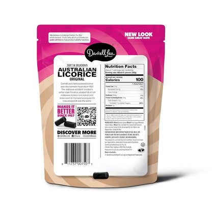Product image of Darrell Lea Soft Australian Licorice Black Flavor Bag Non-GMO Plant Based Chewy Candy Made in Australia 7 oz