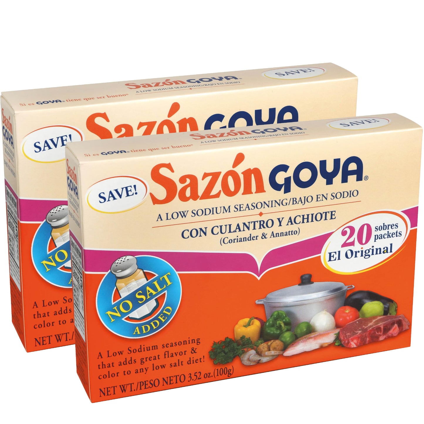 Product image of Goya Seasoning Sazón Coriander and Annatto All Purpose Mexican Seasoning Cartons 3.52 oz 3.52 oz Pack of 2