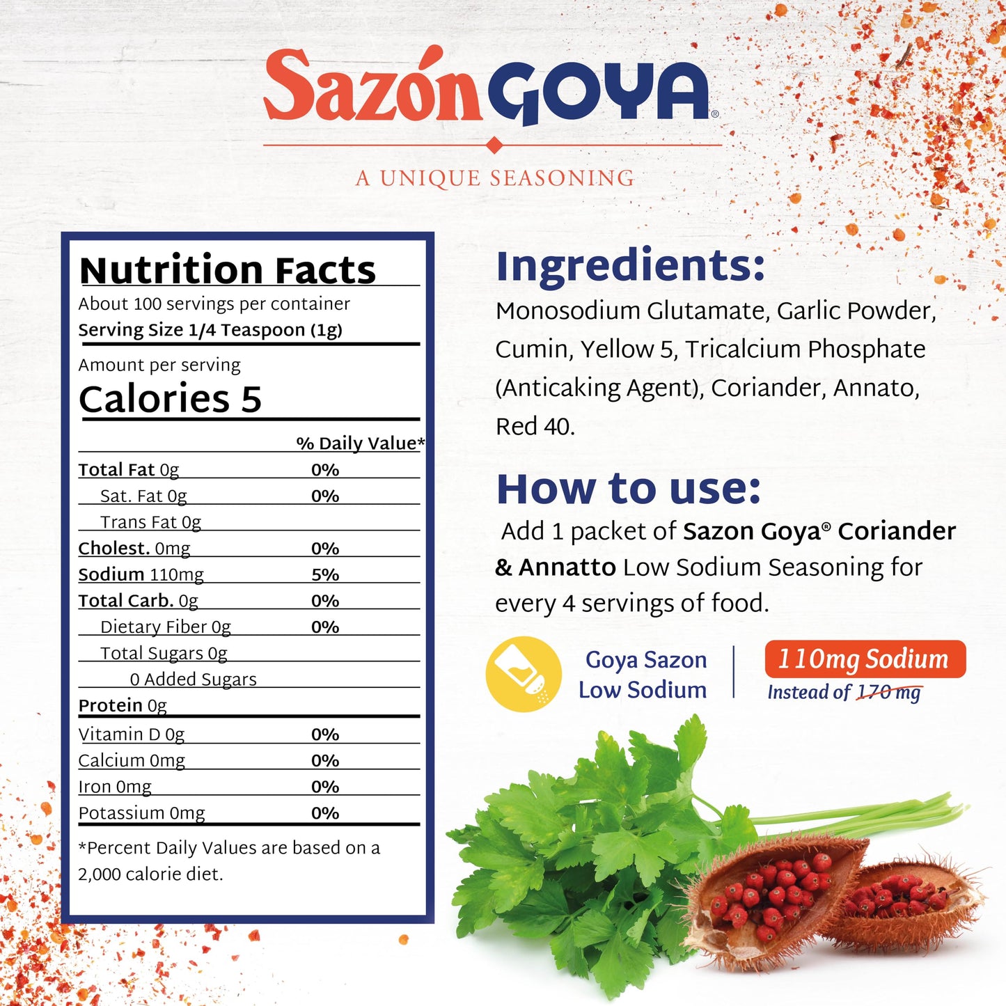 Product image of Goya Seasoning Sazón Coriander and Annatto All Purpose Mexican Seasoning Cartons 3.52 oz 3.52 oz Pack of 2