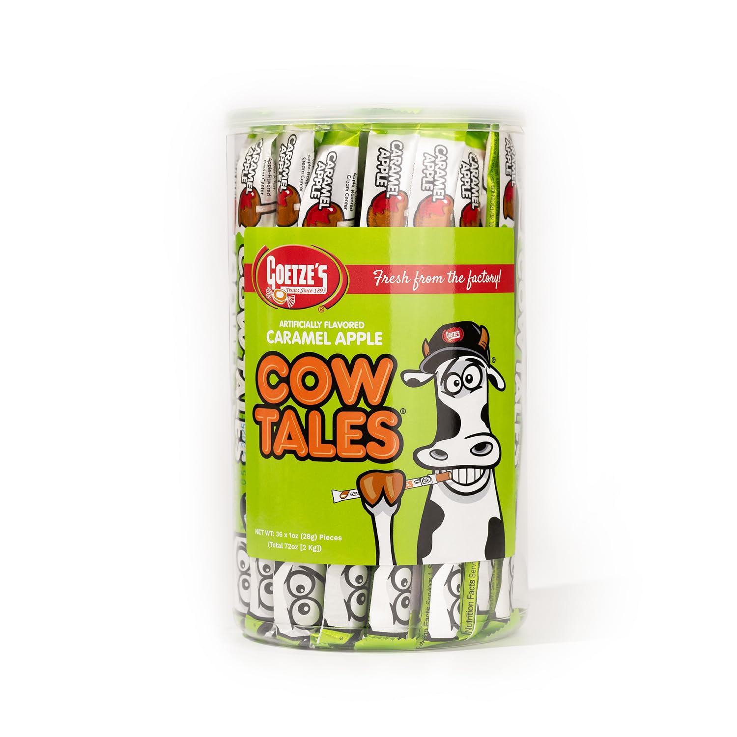 Product image of Goetze's Candy Caramel Apple Cow Tales Canister 36 ozs Fresh from Factory 2.25 lb