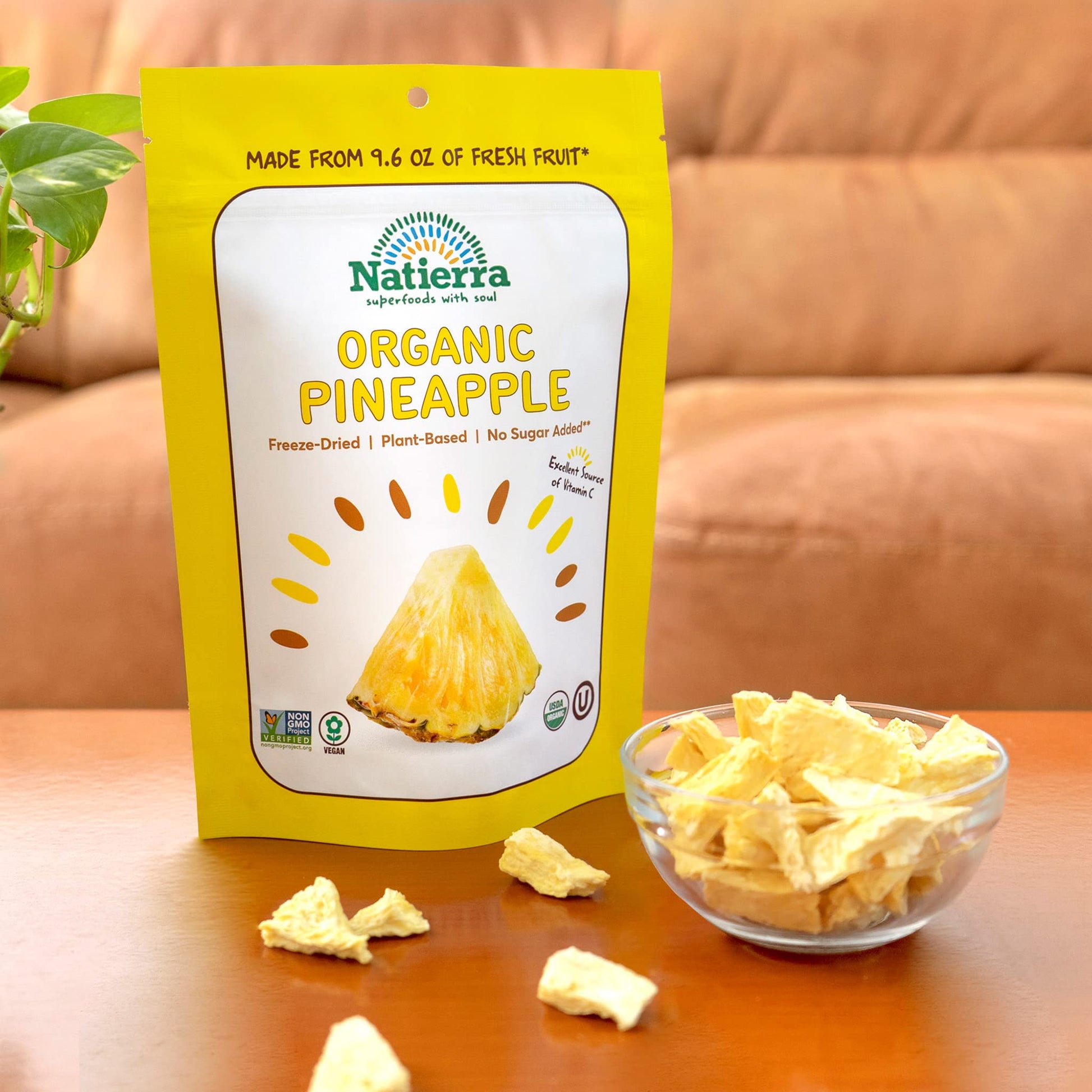 Product image of Natierra Organic Freeze-Dried Pineapples Gluten Free and Vegan 1.5 oz 1.5 oz