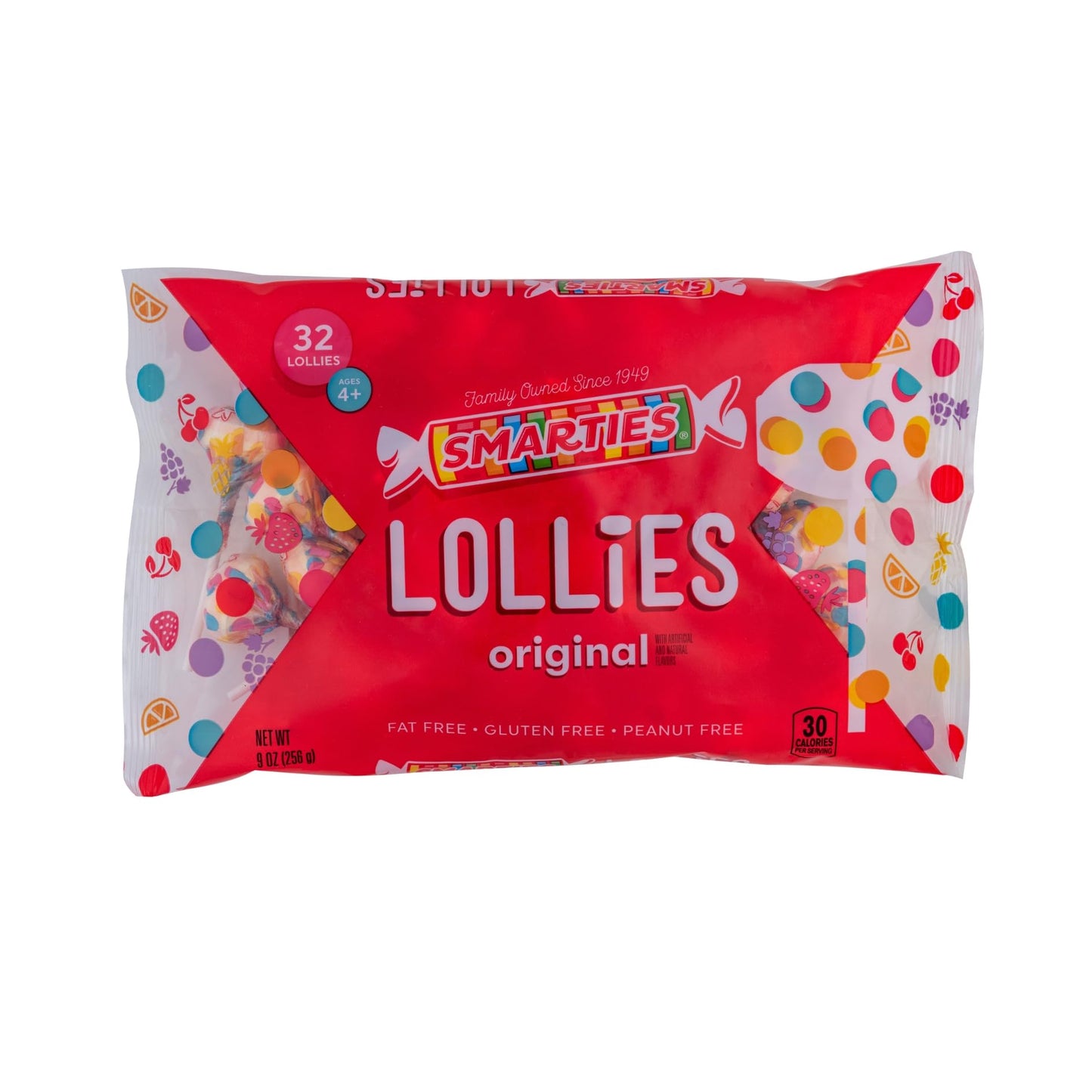 Product image of Smarties Double Lollies Assorted Fruity Flavors Bag Gluten Free Peanut Free Fat Free Perfect for Birthdays