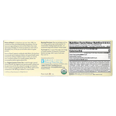 Product image of Prince of Peace Organic Jasmine Green Tea 100 Tea Bags