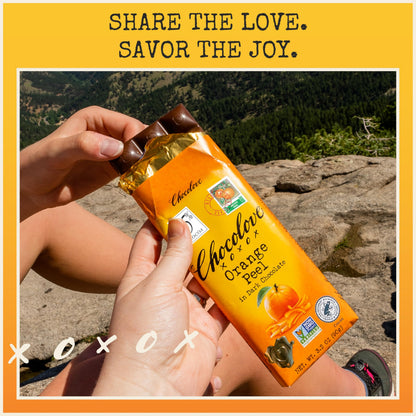 Product image of Chocolove Orange Peel Dark Chocolate Bars 55% Cocoa Premium Belgian Dark Chocolate Non GMO Rainforest