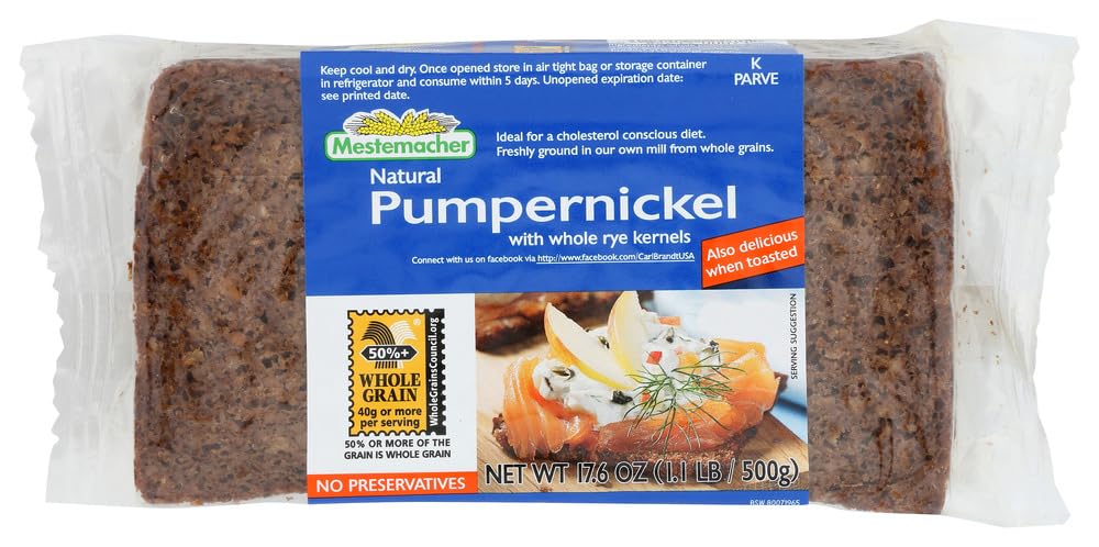 Product image of Mestemacher Natural Pumpernickel Bread 17.6 oz 17.6 oz Pack of 6