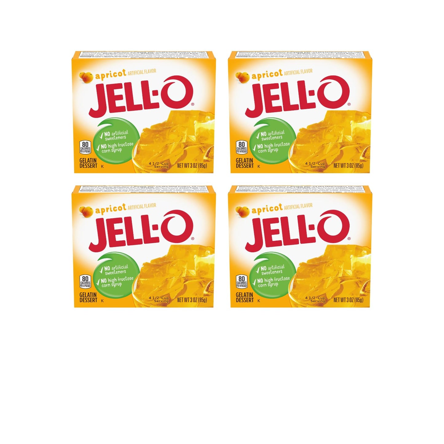 Product image of Jell-O Apricot Gelatin Dessert Boxes 3 oz 3 oz Pack of 4