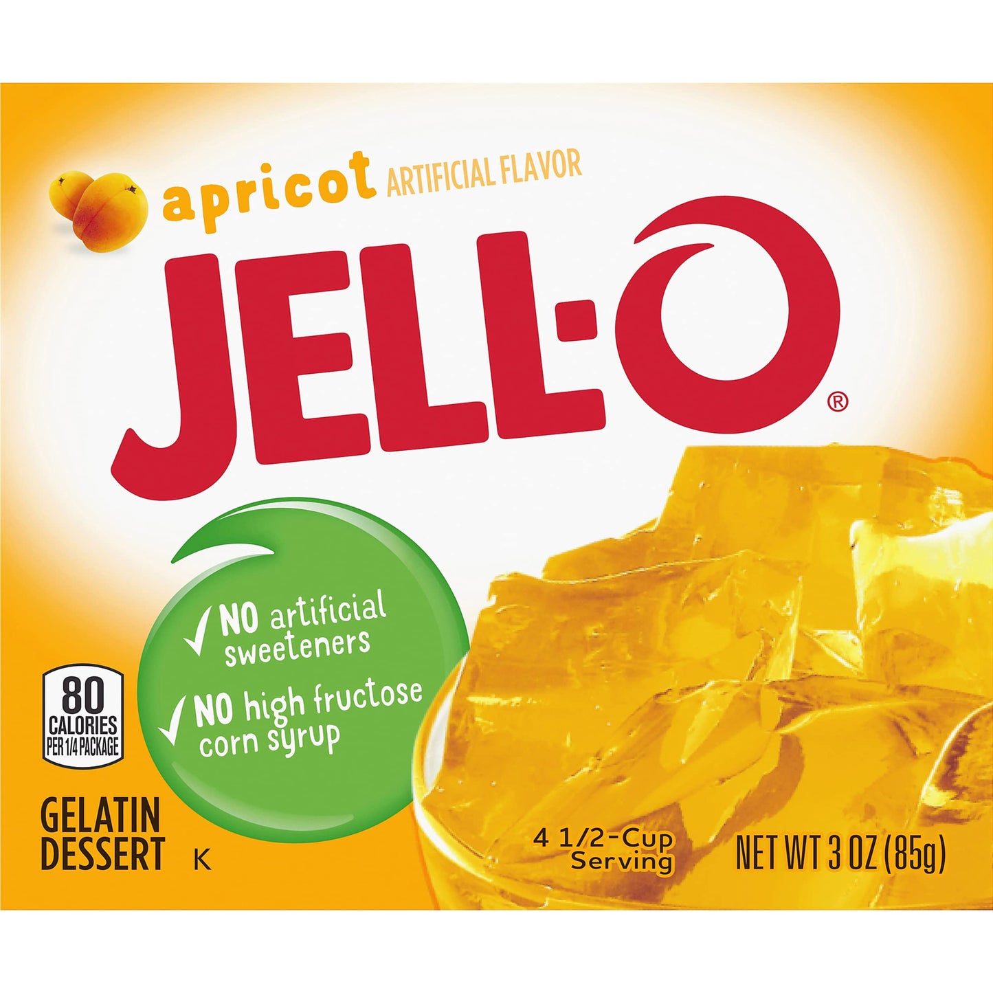 Product image of Jell-O Apricot Gelatin Dessert Boxes 3 oz 3 oz Pack of 4