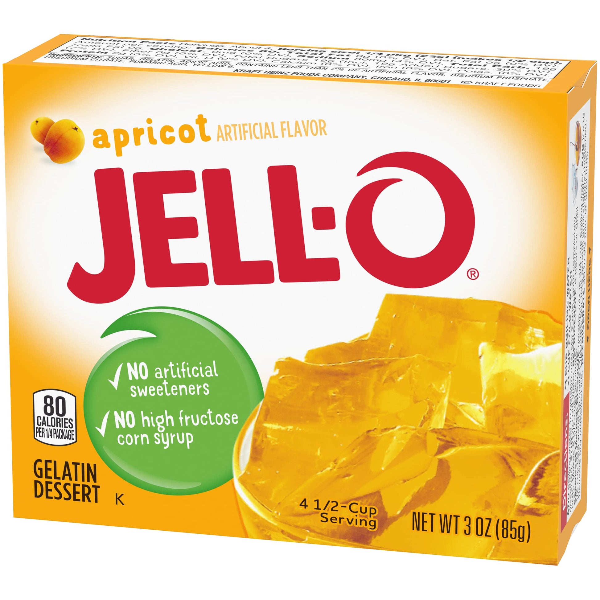 Product image of Jell-O Apricot Gelatin Dessert Boxes 3 oz 3 oz Pack of 4