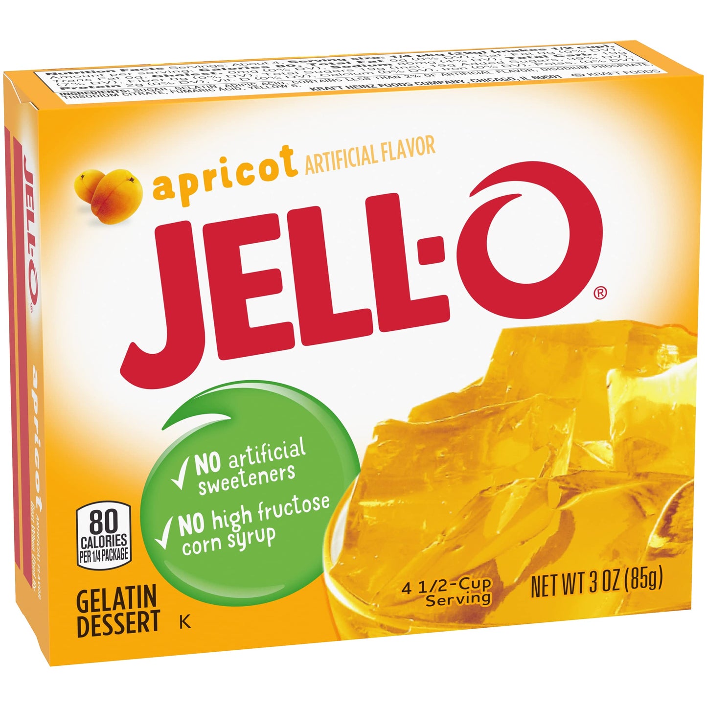 Product image of Jell-O Apricot Gelatin Dessert Boxes 3 oz 3 oz Pack of 4