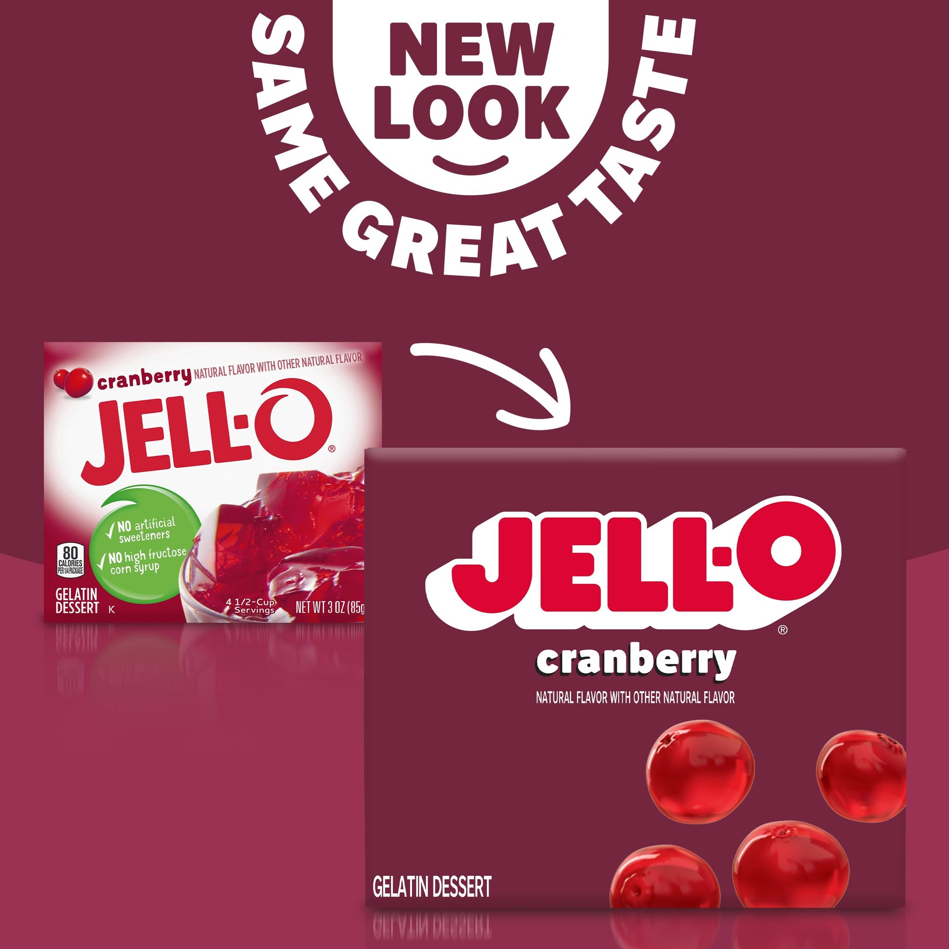Product image of Jell-O Gelatin Dessert Cranberry Flavor 3-oz Boxes Pack of 4