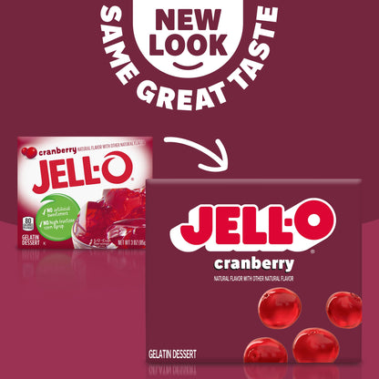 Product image of Jell-O Gelatin Dessert Cranberry Flavor 3-oz Boxes Pack of 4