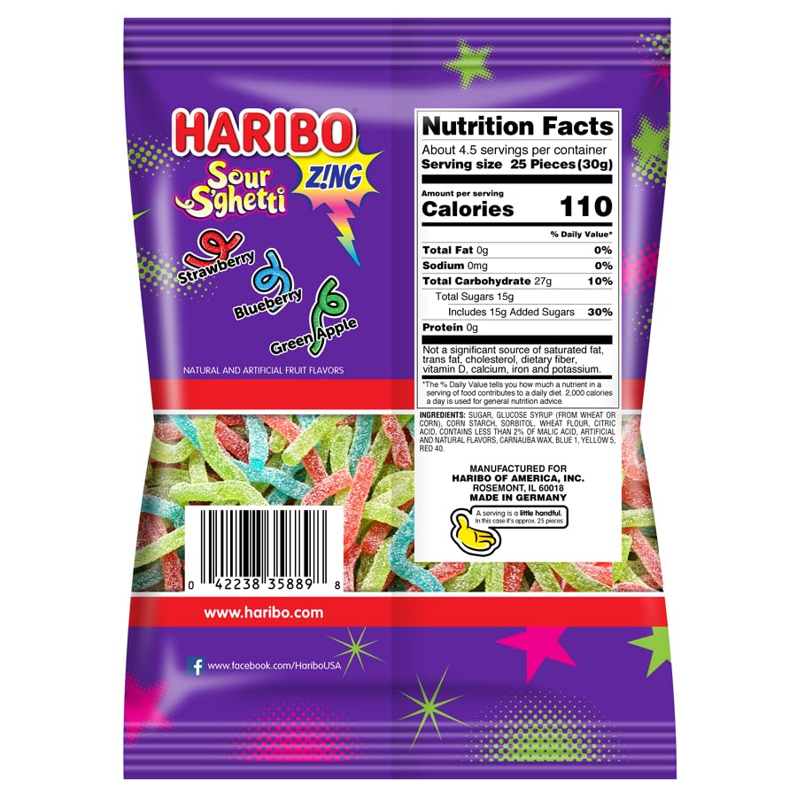 Product image of Haribo Sour Spaghetti Gummy Candy 5 oz 5 oz