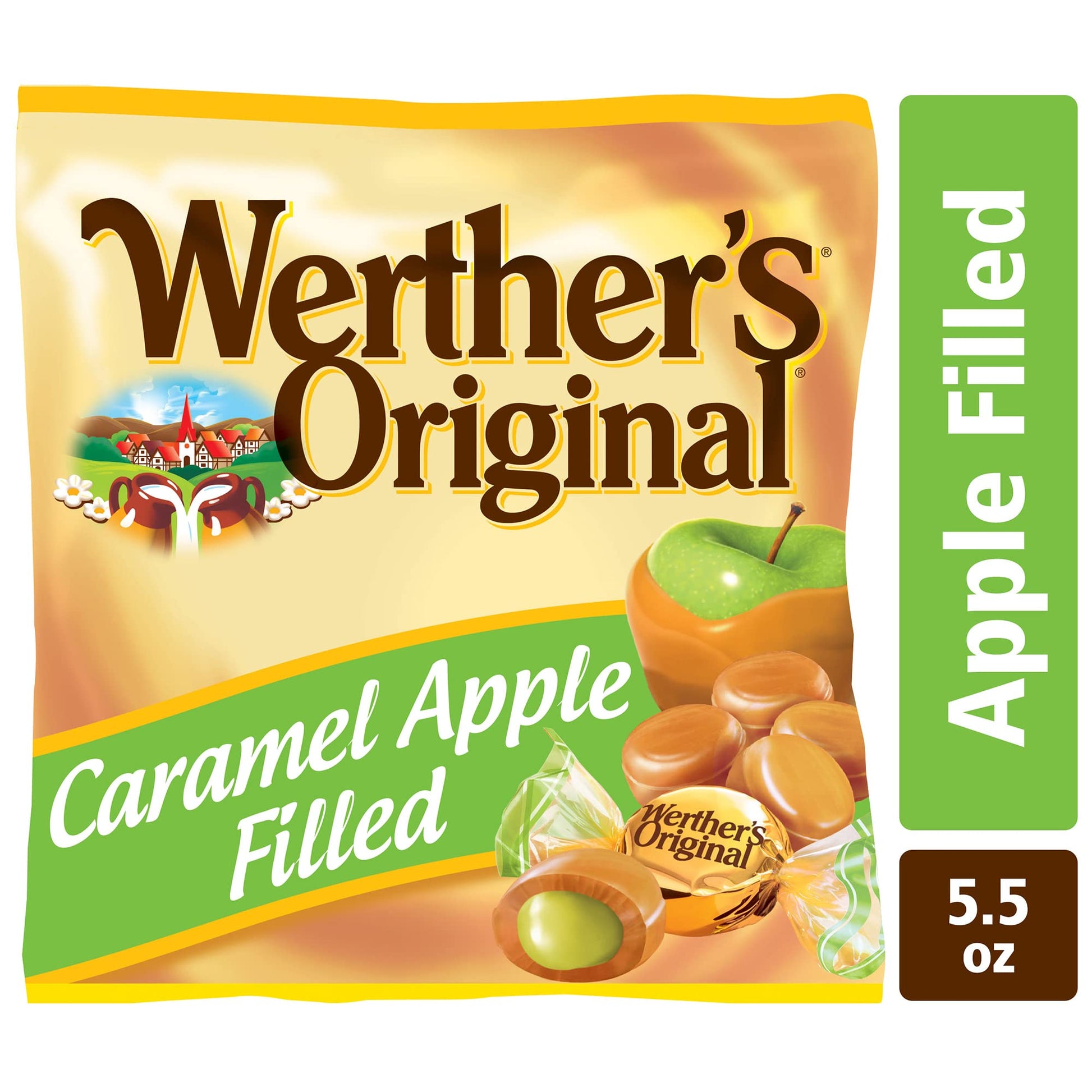 Product image of Werther's Original Hard Apple Filled Caramel Candy Bags 5.5 oz 5.5 oz Pack of 12