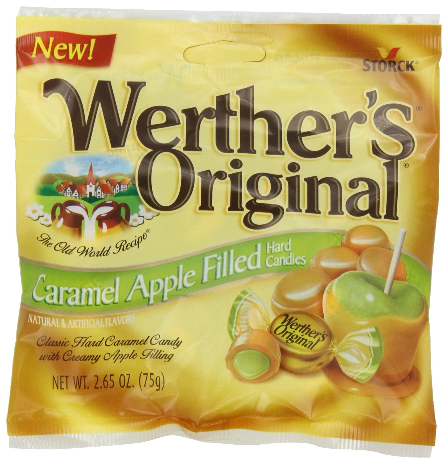 Product image of Werther's Original Caramel Apple Filled Hard Candy Individually Wrapped Bags 2.65 oz 2.65 oz Pack of 12