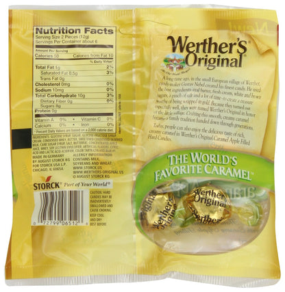 Product image of Werther's Original Caramel Apple Filled Hard Candy Individually Wrapped Bags 2.65 oz 2.65 oz Pack of 12