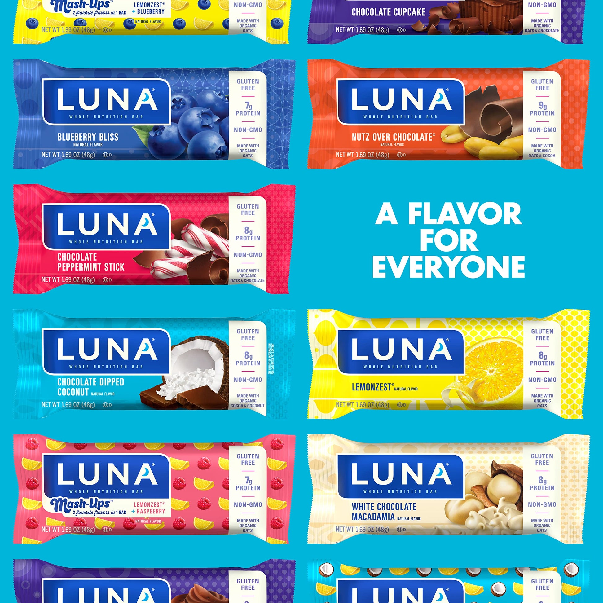 Product image of CLIF Bar LUNA BAR Gluten Free Snack Bars Chocolate Dipped Coconut Flavor Protein Non-GMO Plant-Based