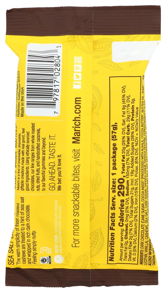 Product image of Marich Premium Dark Chocolate Sea Salt Cashews 2.3-oz Pack of 12