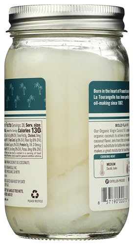 Product image of La Tourangelle Organic Virgin Unrefined Coconut Oil Great for Cooking Baking Hair and Skin Care 14 fl oz 14