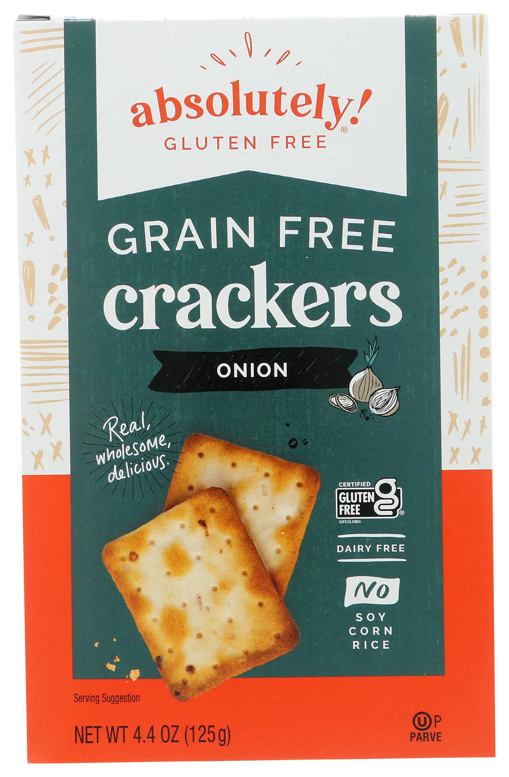 Product image of Absolutely Gluten Free Crackers Toasted Onion Flavor 4.4 oz 4.4 oz