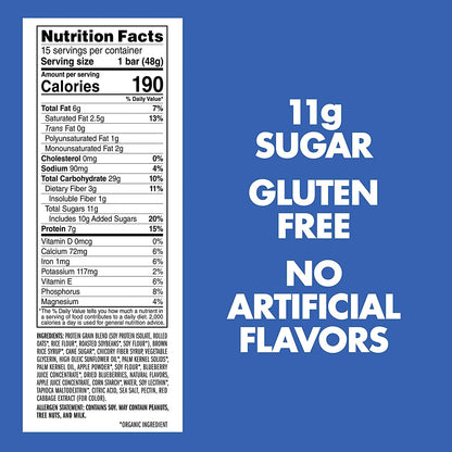 Product image of CLIF Bar LUNA BAR Gluten Free Snack Bars Blueberry Bliss Flavor Protein Non-GMO Plant-Based Wholesome