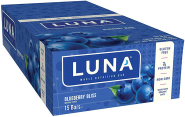 Product image of CLIF Bar LUNA BAR Gluten Free Snack Bars Blueberry Bliss Flavor Protein Non-GMO Plant-Based Wholesome