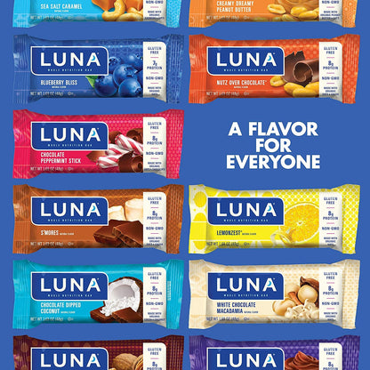 Product image of CLIF Bar LUNA BAR Gluten Free Snack Bars Blueberry Bliss Flavor Protein Non-GMO Plant-Based Wholesome