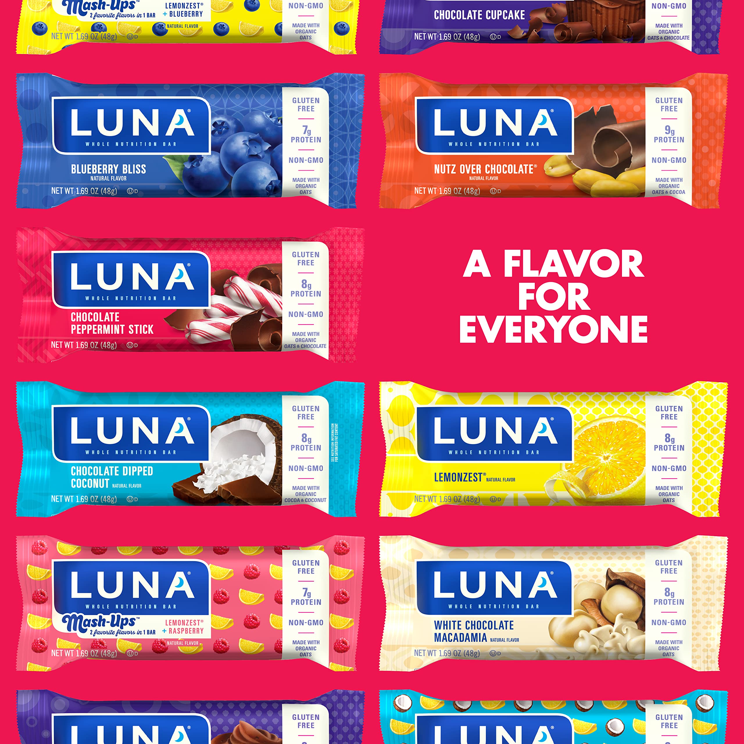 Product image of CLIF Bar LUNA BAR Gluten Free Snack Bars Chocolate Peppermint Stick Protein Non-GMO Plant-Based On-The-Go