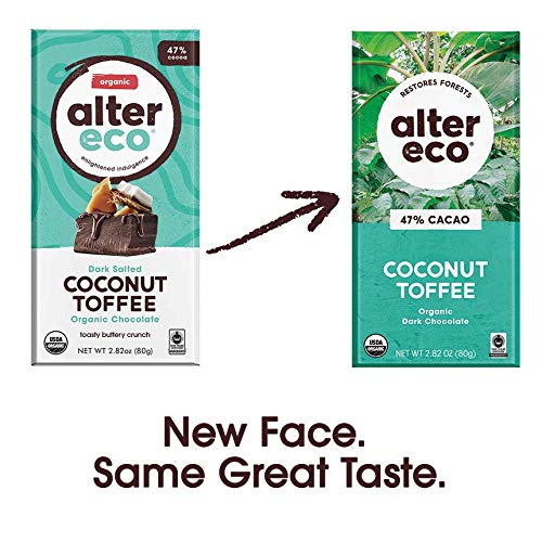 Product image of Alter Eco Dark Coconut Toffee Chocolate Bar 47% Cocoa Organic Single Bar 2.82 oz 2.82 oz