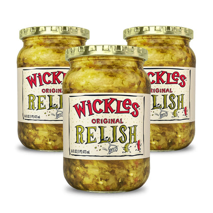 Product image of Wickles Pickles Original Relish Hot and Sweet Wickedly Delicious Sweet and Spicy Each 16 oz 16 oz Pack of 3