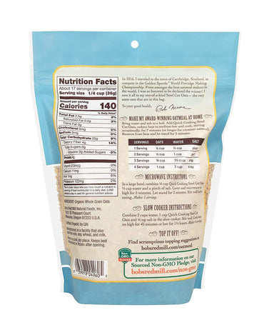 Product image of Bob's Red Mill Organic Quick Cook Steel Cut Oats 22 oz 22 oz