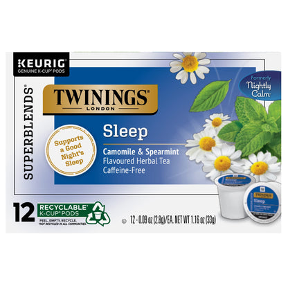 Product image of Twinings Herbal Tea K-Cup Pods Nightly Calm Caffeine-Free Chamomile Spearmint Lemongrass 12 ct Pack of 2