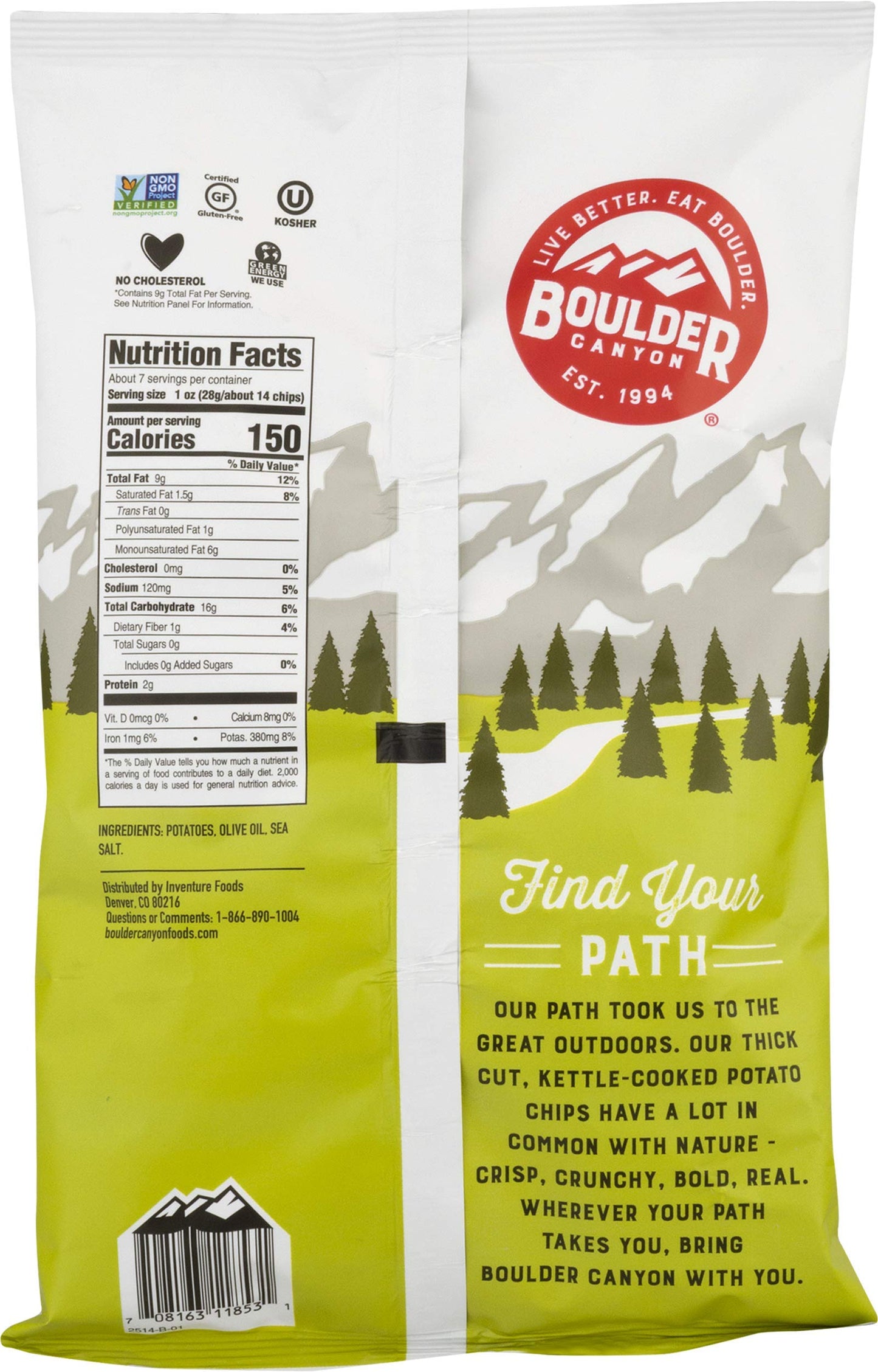 Product image of Boulder Canyon Kettle Cooked Potato Chips Olive Oil Sea Salt 6.5 oz 6.5 oz