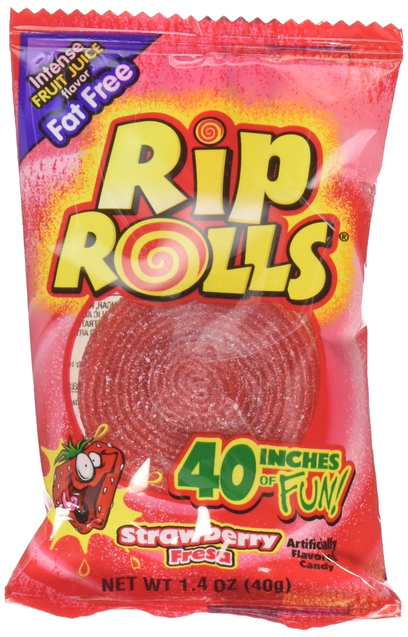 Product image of Rip Rolls Strawberry Candy 1.4 oz 1.4 oz Pack of 24