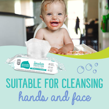 Product image of Seventh Generation Baby Wipes Unscented Sensitive 64 ct Pack of 4